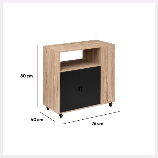 Diagram showing dimensions of the Aliaj Sideboard: 76 cm width, 40 cm depth, 80 cm height