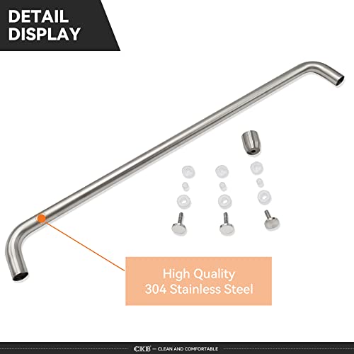 Ckb Bathtub Sliding Doors, Semi-Frameless Bypass Tub Doors, 56-60 Inch W X 56 Inch Height, 1/4 Inch Tempered Safety Glass, Brushed Nickel, Berlin #TOP3