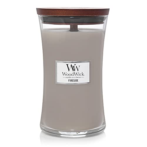 WoodWick Large Hourglass Fireside Candle, Premium Soy Blend Wax with Pluswick Innovation Wood Wick