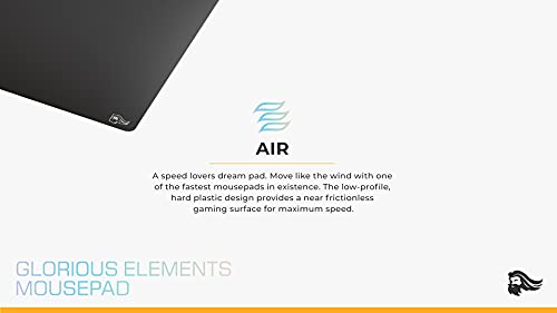 Image of GLORIOUS Elements Air Mousepad - XL Hard and Ultra Thin Polycarbonate Flexible Surface Large Gaming Mouse Pad 15 inchX17 inch Extended Hard Mousepad (Helios) (GLO-MP-ELEM-AIR)