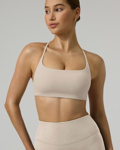 Image of PAVOI ACTIVE Open Back Strappy Yoga Workout Bras for Women - Low Support Criss-Cross Sports Gym Bra Removable Pads - FlexFlow