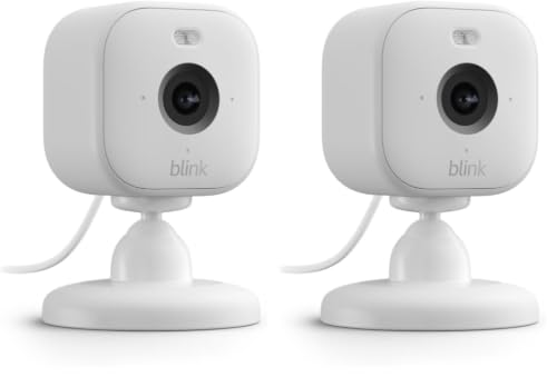 Image of Blink Mini 2 - Home Security & Pet Camera with HD video, color night view, motion detection, two-way audio, and built-in spotlight - 2 camera (White)