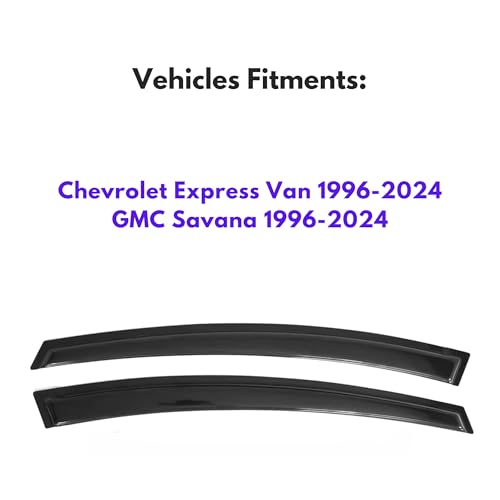 Image of IG Window Visors Fit for 1996-2026 Chevrolet /Chevy Express Van, Out-Channel Rain Guards Vent Wind Deflectors 2PC, Truck Accessories for 1996-2026 GMC Savana