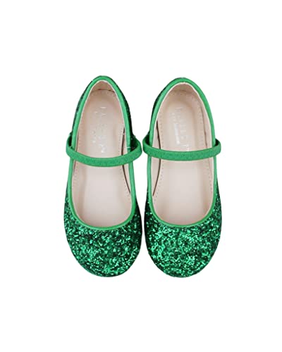 Rock Glitter Mary Jane Ballet Flats (Green, us_Footwear_Size_System, Infant, Numeric, Medium, Numeric_6)
