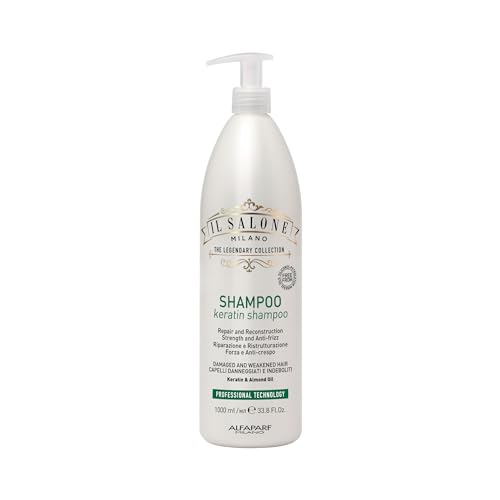 Il Salone Milano Professional Keratin Shampoo for Damaged Hair - Cleansing Shampoo + Dry Hair Treatment - Made with Almond Oil & Vitamin E - Salon-Quality Hair Care (33.8 oz / 1000 ml)
