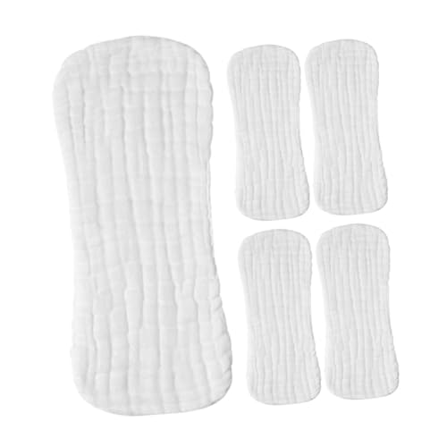 UPKOCH 5 Pañales de Tela de Muselina para Recién Nacidos, Absorción Rápida, Transpirables, Ajustables y Reutilizables de Algodón Puro, para Uso Diario y Viajes, Bebés de 0