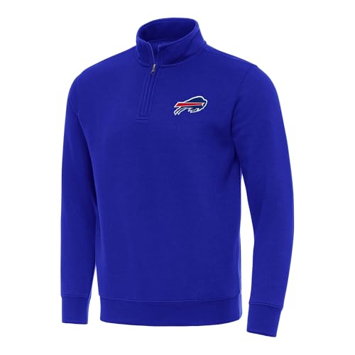 Antigua Men's Royal Buffalo Bills Victory Quarter-Zip Pullover Top