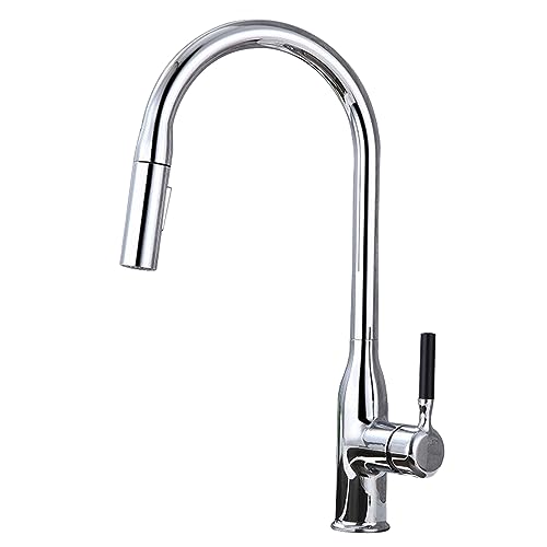 Robinet de cuisine gris anthracite en laiton massif au design à arc élevé élégant
