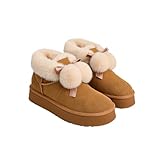 Women's Genuine Suede Ankle Boots – Waterproof Winter...
