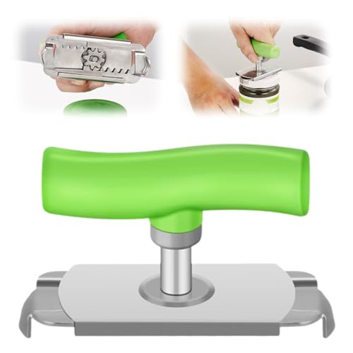 Dosenöffner aus Edelstahl 2026 Neu Küchen Gadgets Dosenöffner Senioren Deckelöffner Flaschenöffner Küchengeräte Einstellbar Glasöffner Schraubdeckelöffner für Senioren (1 Stück Grün)