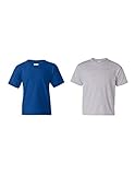 Gildan unisex child Cotton Youth Pack fashion t shirts, Royal/Sportsgrey, Medium US