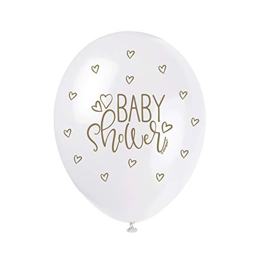 Pärlemor glänsande latex-babyparty-ballonger – 30 cm – guld – 5-pack