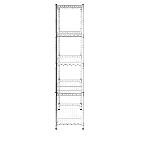 Saferacks Nsf Certified Storage Shelves, Heavy Duty Steel Wire Shelving Unit With Adjustable Feet, Used As Pantry Shelf, Garage Or Bakers Rack Kitchen Shelving - (14"X30"X60" 5-Tier) #TOP4