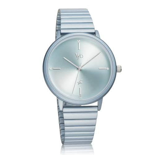 Image of Fastrack Vyb Bliss Quartz Analog Blue Dial Blue Stainless Steel Strap Watch for Girls - FV60021KM03W