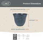 Honeysuckle Planter, Patio Pot, 15" Ocean | Hand-Painted Finish Plant Pots, Lightweight Indoor Outdoor Planter, UV-Resistant, Great for Patio, Home & Garden Decor Accent