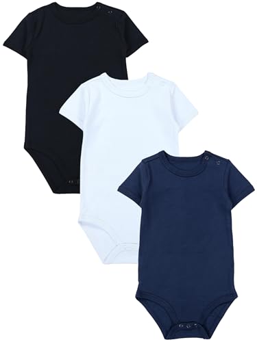 TupTam Baby Body Kurzarm – 3er Set aus 100% Baumwolle bis Größe 134, Farbe: Farbenmix 3, Größe: 104