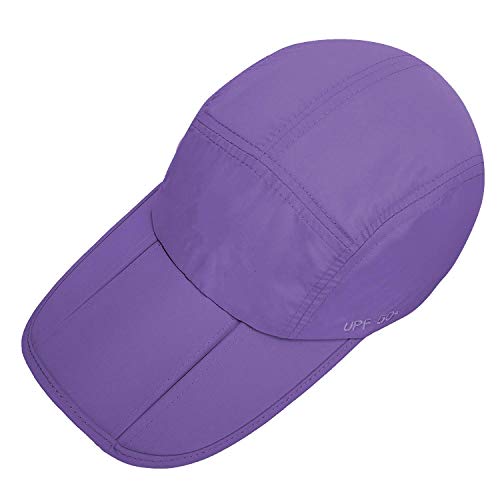 Upf 50+ Foldable Baseball Cap Sun Protection Quick Dry Portable Folding Hats For Men Or Women, Purple #TOP1