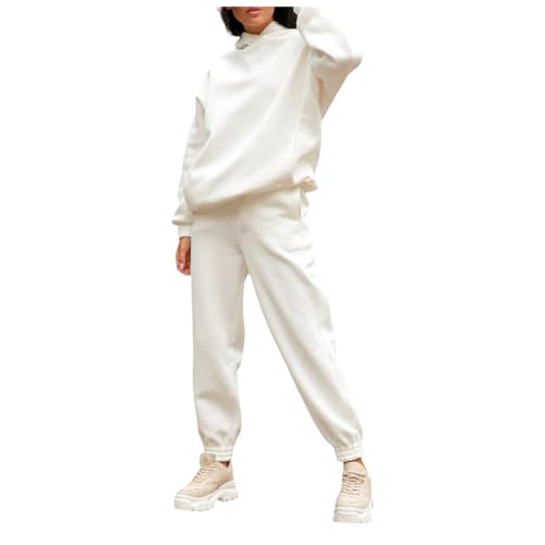 ジャージ 上下セット レディース おしゃれ 秋冬 大きいサイズ スウェット 韓国 スポーツ セットアップ きれいめ 体型カバー 着痩せ トレーナー ロングパンツ ルームウェア 薄手 長袖 可愛い 部屋着 シンプル 通勤 通学 ゆったり((無地)-ホワイト,