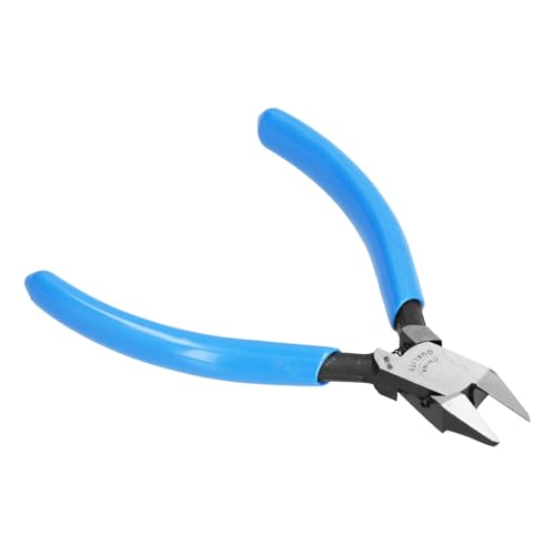 Xixian Cortador de Alambre Chrome Vanadium Acero Lado de Corte Diagonal de Alicates para Recorte de Cables Eléctricos, Manija de Plástico Azul, Modelo MJL-100