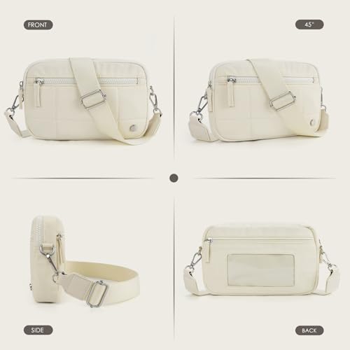 Quilted Crossbody Bags for Women Puffer Purse Cross Body Lightweight Nylon Shoulder Bag with Wide Strap4