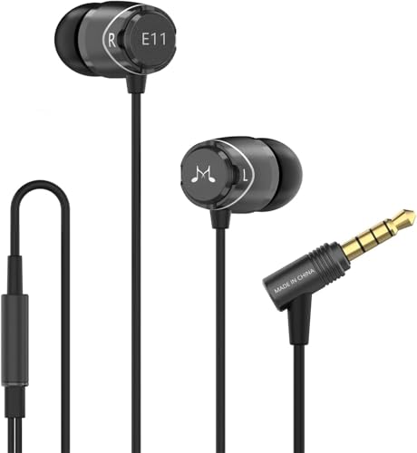 Image of SoundMAGIC in Ear Headphone with Mic, Wired in-Ear Earbuds Powerful Bass HiFi Stereo Sport Earphones (E11C, Black) | Balanced precise sound, rich bass, full aluminum housing, passive noise isolation, ergonomic seat