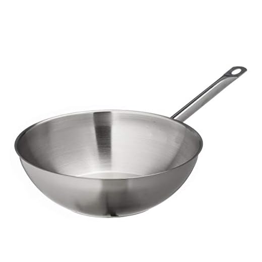 METRO Professional Wok non rivestito, Ø 30 cm, acciaio inox, utilizzabile in forno fino a max. 240°C, compatibile con induzione