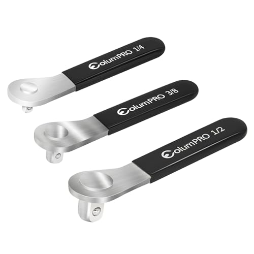 Image of 3PCS Low Profile Socket Lever, 1 /4 inch, 3 /8 inch and 1 /2 inch Drive Breaker Bar, Extra Low Profile Stubby Wrenches Set, Non-Ratcheting, Great for Boats, RV, Off Road Vehicle