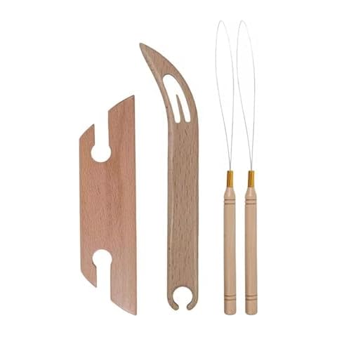 Yushen Professhional Wooden Beveled Inkle Weaving Shuttle Kit, Knitting Weaving Loom Tools Shuttle for Weaving Accessories DIY Crafts Cover