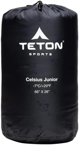 Miniatura 4 de Teton Sports saco de dormir Celsius Junior para niños de -7C+20F, con bolsa para transportarlo