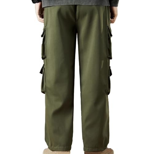 Men's Cargo Pants Elastic Waist Wide Leg Casual Pants Lightweight Outdoor Hiking Joggers Multi Pockets Streetwear3