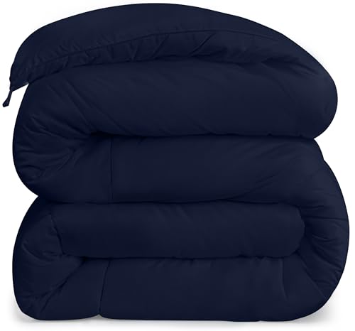 Image of Utopia Bedding Comforters Queen Size, All Season Duvet Insert, Down Alternative Box Stitched Bed Comforter with Corner Tabs, Machine Washable (Navy)
