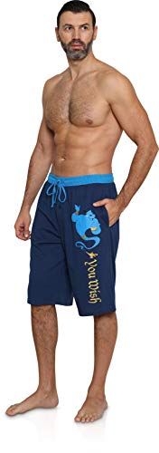 Disney Mens Aladdin Genie Lounge Shorts (Medium) Blue2