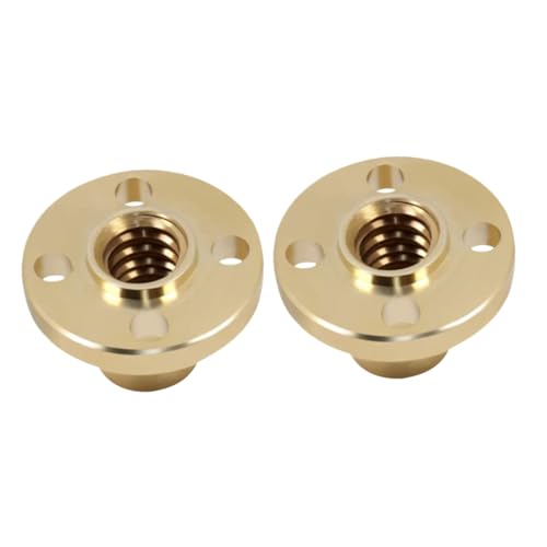 KICHOUSE 2pcs 3D Printer DIY Nut 3D Printer Accessories 3D Printer Screw Trapezoidal Threaded Rod T8 Lead Screw 3D Printers Accessories Rod Printer 3D CNC 3D Printer Parts Brass Golden