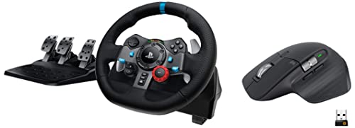 Image of Logitech G29 Driving Force Racing Wheel and Floor Pedals, Real Force, Stainless Steel Paddle Shifters & Logitech MX Master 3 Wireless Mouse, Ultrafast Scrolling, Use on Any Surface, Ergonomic