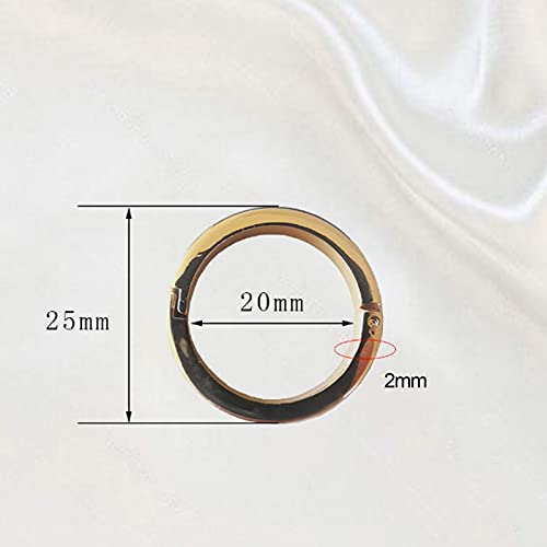 5 peças de argolas para fichário soltas argolas para cadernos espirais soltas (25 mm fora, 20 mm den