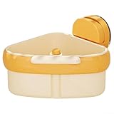 Colador triangular para fregadero con ventosa para cocina, solución de gestión de residuos con función automática de eliminación de basura a presión para volcar (naranja)