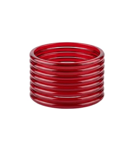Image of Colorful Jelly Bangles Set of 8 - Transparent Candy Color Stackable Bracelets, Lightweight Fashion Accessories for Women & Girls