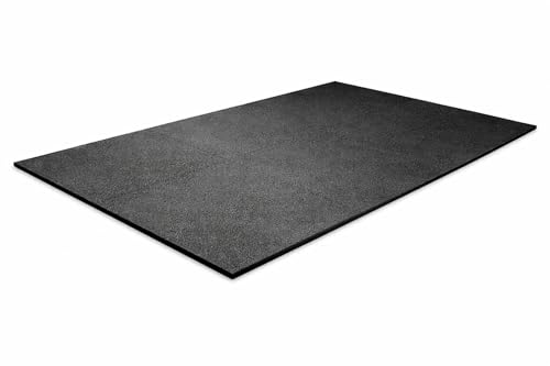 Image of FlexBase by Dhara Heavy-Duty Gym Exercise Floor Mat 8x5 Ft | 30mm Rigid EVA Rubber Base for Treadmill, Squat Rack & Dumbbell Zone | Shock & Vibration Control Mat (Black)