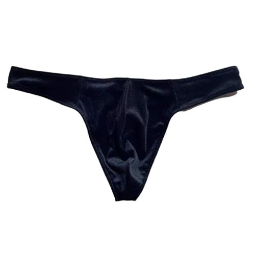 Men's Velvet Thong Luxurious Polyester-Spandex Blend Black/Brown/Blue 3 Pack2