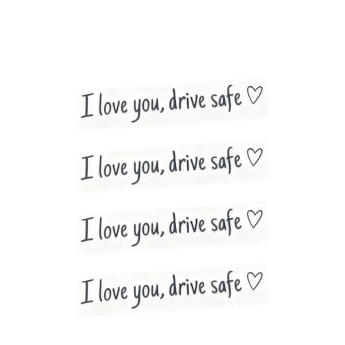 I Love You Drive Safe Sticker,Calcomanía de Espejo Retrovisor,Pegatinas para Espejos Retrovisores y Ventanas con Corazón (Negro)