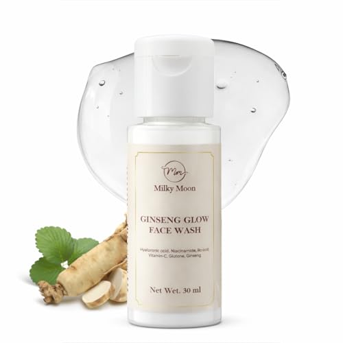 Image of Ginseng Glow Face Wash with Niacinamide, Hyaluronic Acid, Kojic Acid, Vitamin C & Gluton | Acne Control, Oil Balance & Brightening | 30 ml