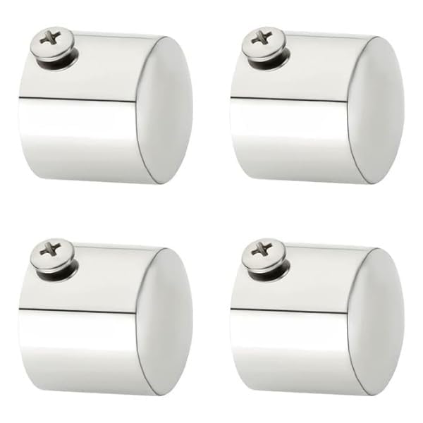 Heavy Stainless Steel Metal Round Curtain Rod End Cap Finials 25mm | Screw-On Fitting, Cylindrical Design, Rod Accessories, Polished Finish, Window Hardware-image-39