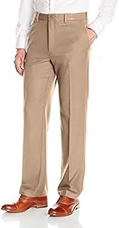 Haggar Men's Cool 18 PRO Classic Fit Flat Front Expandable Waist Pant, Khaki