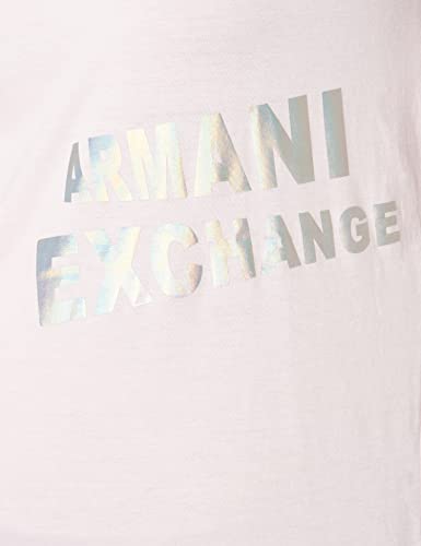 A|X Armani Exchange Women's Crew Neck Password Print Reg Fit Shirt, Illusion, X-Small #TOP20