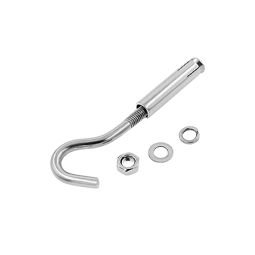 Image of Concrete Wall Hook, 304 Stainless Steel Expansion Hook,Concrete Hook,Open Cup Hook, Heavy Duty Hooks Expansion Bolts for Concrete Brick Wall 5 Pack M6