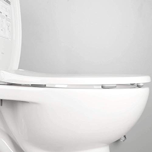 Hibbent Premium One Click Elongated Toilet Seat With 10 Pieces Toilet Seat Bumpers #TOP6