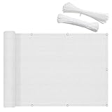 Rechteckiges Sonnensegel für den Außenbereich, 1 x 4 m, 2 x 5 m, UV-Schutz 90 %, atmungsaktive Wärmedämmung, HDPE-Abdeckung für Balkon (Weiß, 6 x 6 m) – perfekte Sonnenschutzlösung