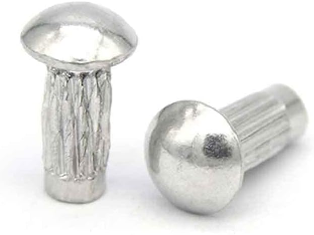110pcs M2 half flat round head rivet Knurled aluminium rivets GB827 Corrosion resistant anti-rust 3mm-8mm length - (Stem Length: M2x6mm)