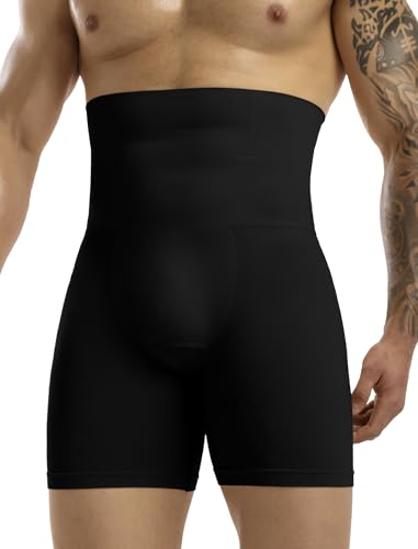 MISS MOLY Shapewear Boxershorts Herren Hohe Taille Kompressionsshorts Nahtloses Figurformende Unterwäsche Herren Body Shaper Bauch Kontrolle Bauch...