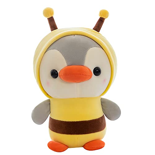 Penguin-Bee Stuffed Animal,Plushies Penguin Plush Animal Toys,Dressed as Cute Honeybee Costume Funny Kids Plush Toys Girls and Boys Stuffed Animals Birthday for Lover 10inch